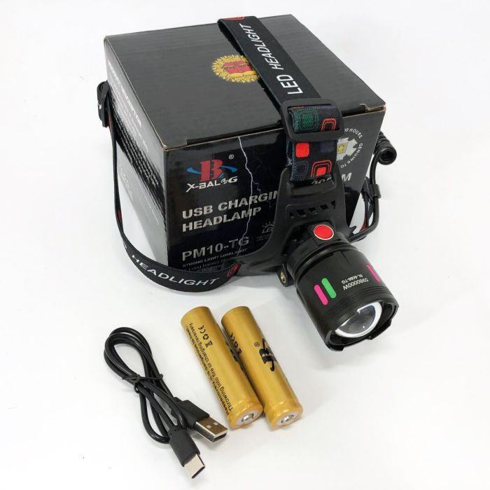 Фонарь налобный аккумуляторный SY-8086-PM10-TG, Портативный светодиодный налобный фонарь
