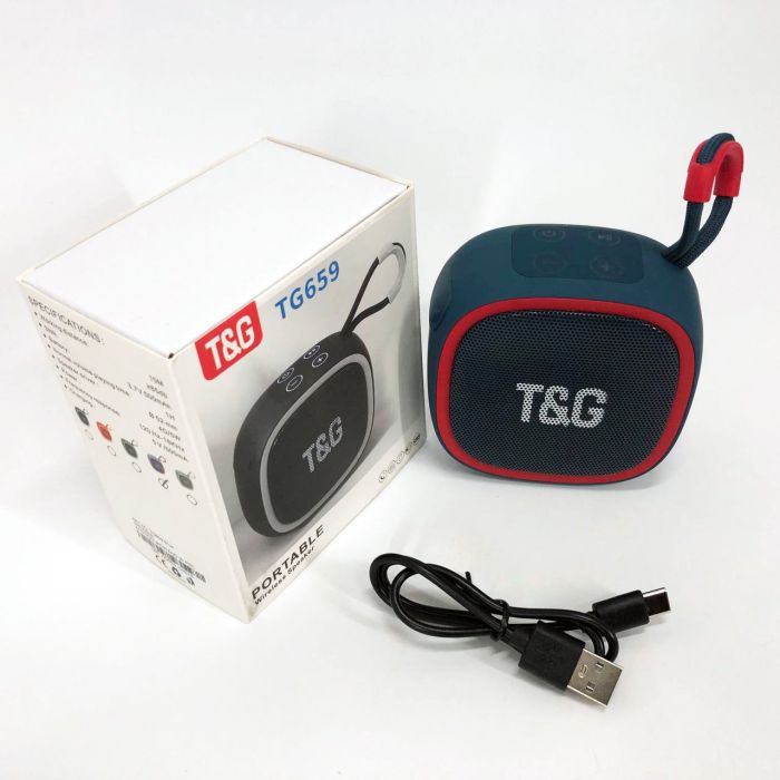 Портативная Bluetooth-колонка TG659 с ремешком, Блютуз колонка с подсветкой. Цвет: синий