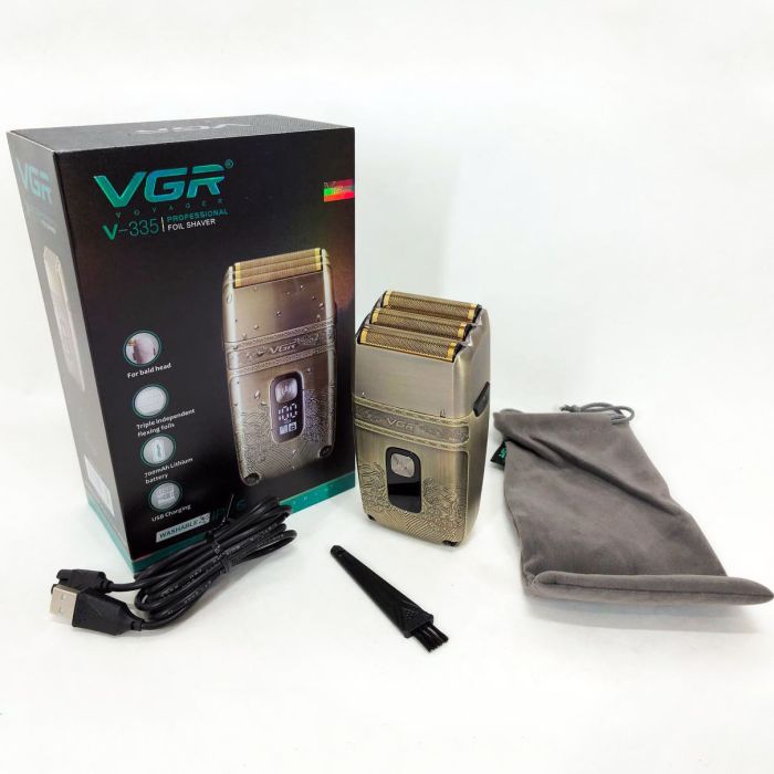 Профессиональная электробритва Шейвер VGR V-335 Shaver с тремя ножевыми блоками, бритва для бороды