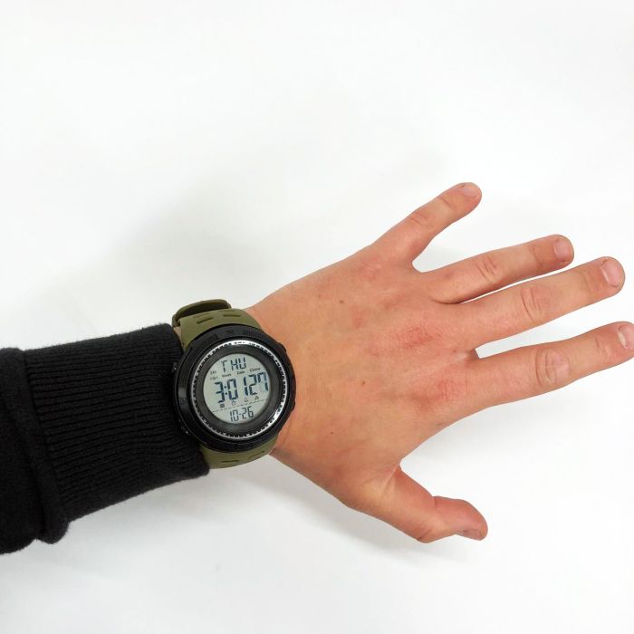 Часы наручные мужские SKMEI 1167AG ARMY GREEN, брендовые мужские часы. Цвет: зеленый