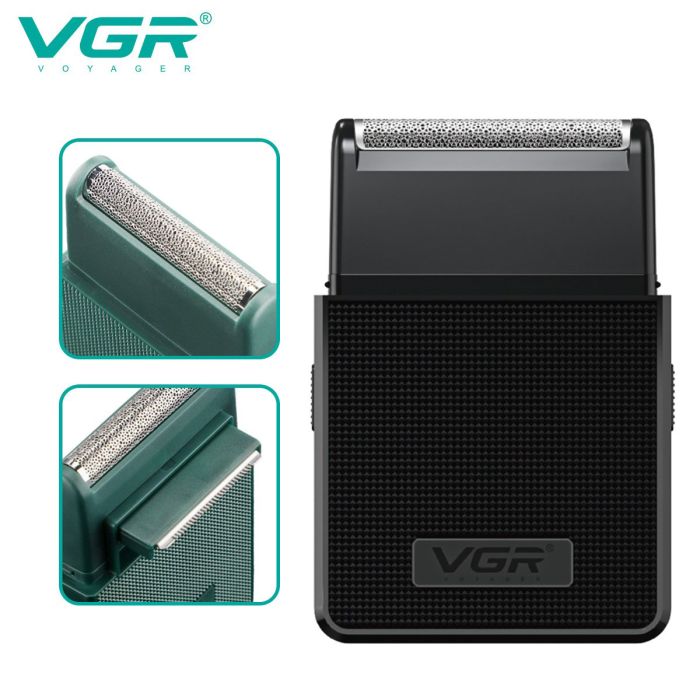 Электробритва VGR V-376 BLACK шейвер, Бюджетная машинка для стрижки бороды, Беспроводная электробритва