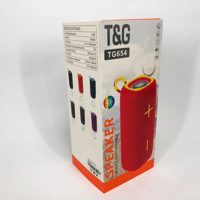 Портативная Bluetooth колонка TG654 8W с подсветкой, Беспроводная колонка портативная мощная. Цвет: серый