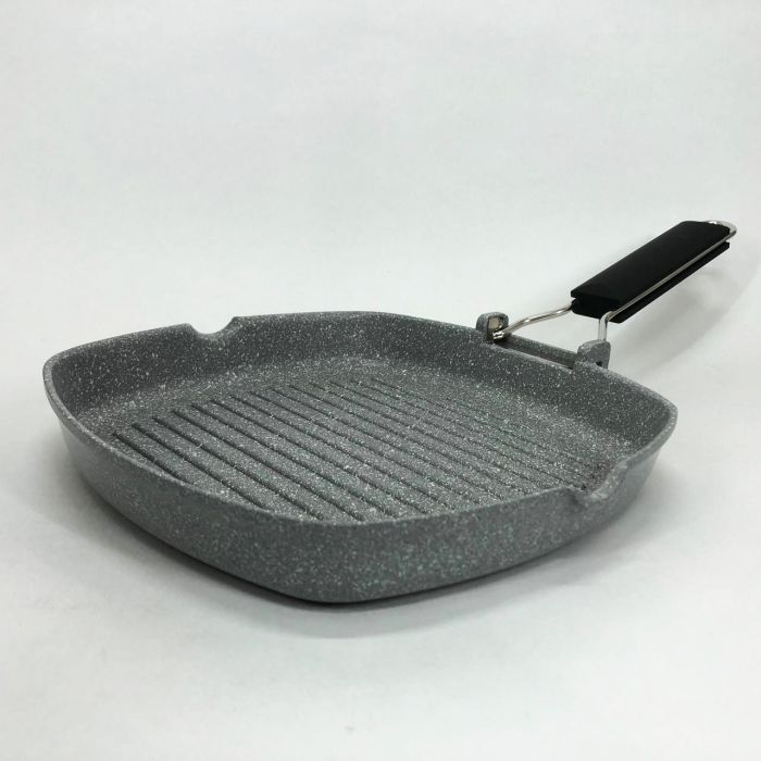 Сковорода-гриль литая Con Brio СВ-2403, 24см Eco Granite, сковорода с толстым дном, сковорода для дома