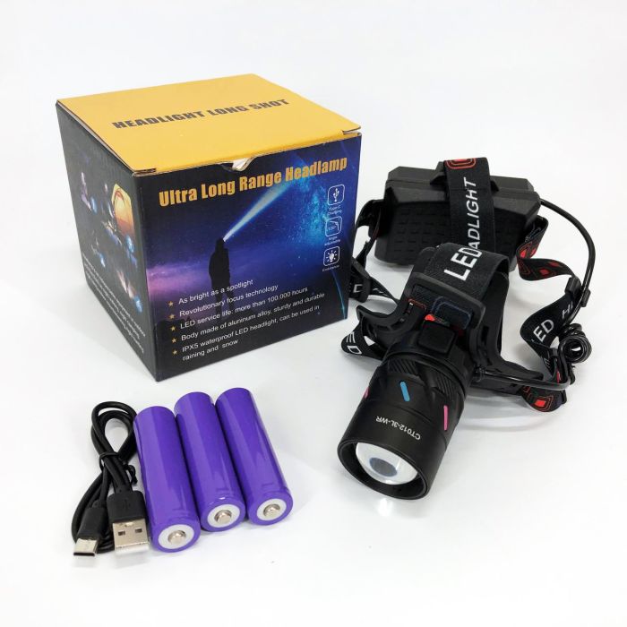 Фонарь налобный NIGHT VISION FLUORESCENCE CT012-3L-2TG(white+red), Налобный фонарь с линзой