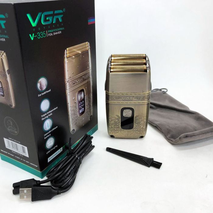 Профессиональная электробритва Шейвер VGR V-335 Shaver с тремя ножевыми блоками, бритва для бороды