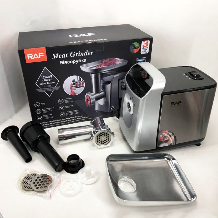 Электрическая мясорубка RAF R.3396 с функцией реверс 2500W, электромясорубка для дома