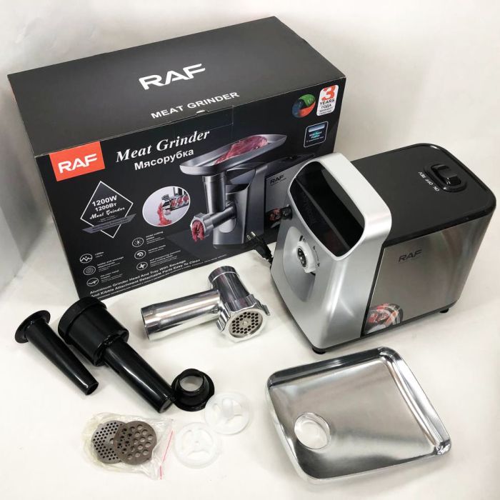 Электрическая мясорубка RAF R.3396 с функцией реверс 2500W, электромясорубка для дома