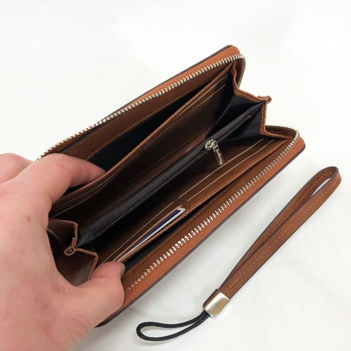 Кошелек кожаный мужской Baellerry leather brown, кошелек мужской для карточек. Цвет: коричневый