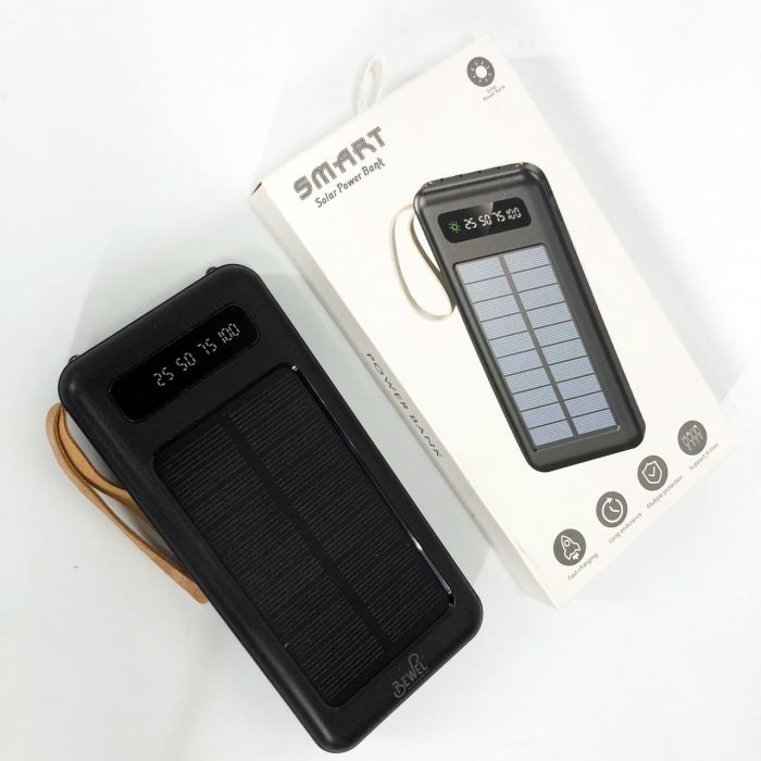 Power Bank Solar Smart 1015 зарядное устройство на солнечной батарее 20000mAh с индикатором заряда Черный