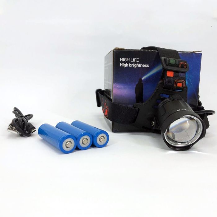 Фонарь налобный X-Balong XQ-219-HP50 аккумуляторный LED zoom с функцией Power Bank 3 режима работы