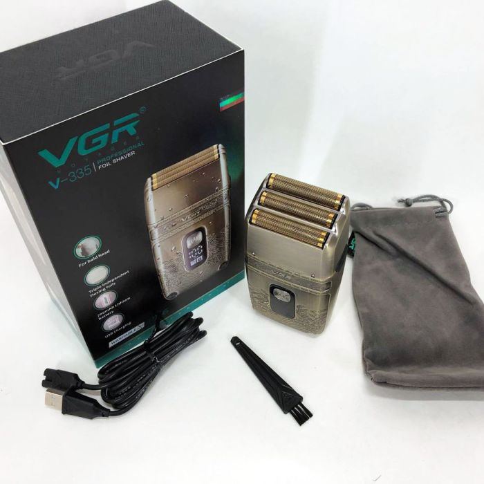 Профессиональная электробритва Шейвер VGR V-335 Shaver с тремя ножевыми блоками, бритва для бороды