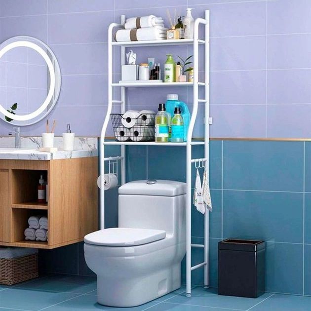 Полка стеллаж в ванную комнату над унитазом Toilet Rack этажерка в ванную стеллаж в туалет