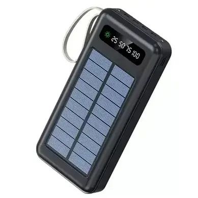 Power Bank Solar Smart 1015 зарядное устройство на солнечной батарее 20000mAh с индикатором заряда Черный
