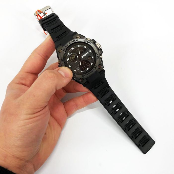 Часы наручные мужские SKMEI 2031BK BLACK, мужские тактические часы, противоударные часы. Цвет: черный
