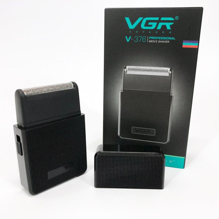Электробритва VGR V-376 BLACK шейвер, Бюджетная машинка для стрижки бороды, Беспроводная электробритва