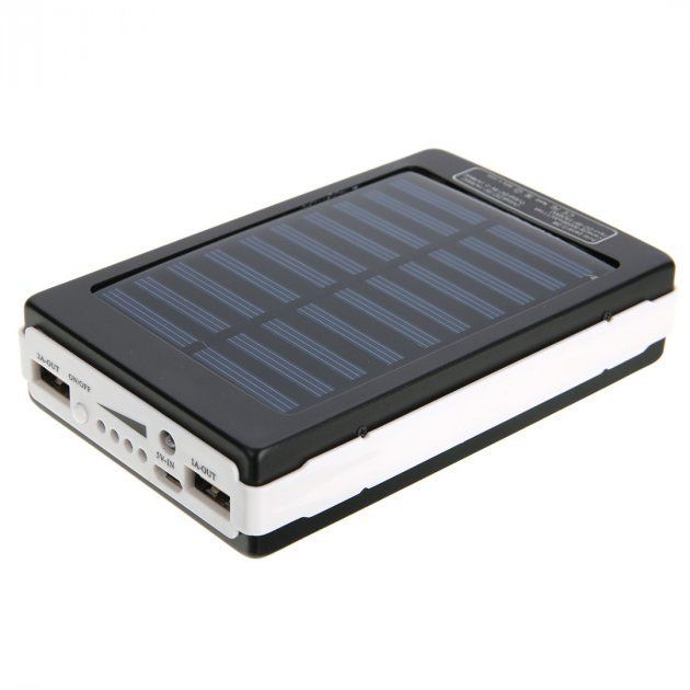 УМБ Power Bank Solar 50000 mAh мобильное зарядное с солнечной панелью и лампой. Цвет: белый