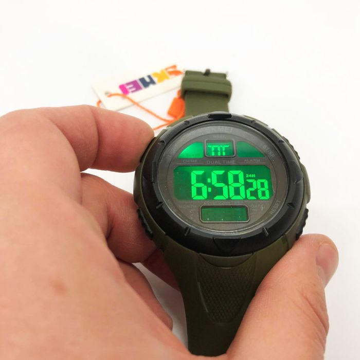 Часы наручные мужские SKMEI 1656GN ARMY GREEN, часы наручные электронные тактические. Цвет: зеленый