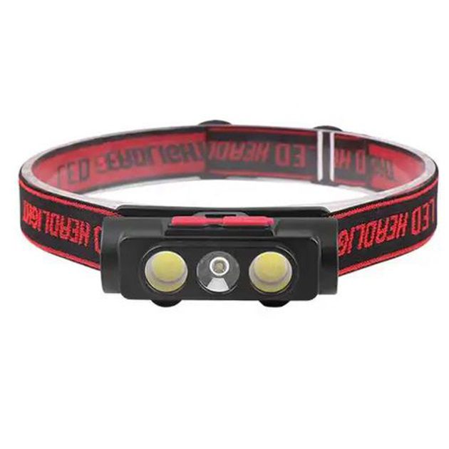 Фонарь налобный PLD-2119B-XPE+2COB(white+red), Фонарь на голову для рыбалки, Водонепроницаемый фонарик