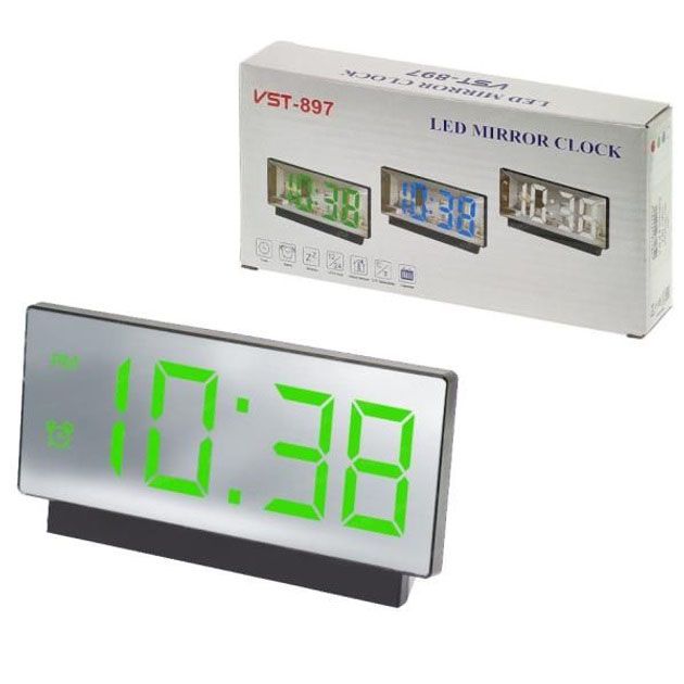 Электронные настольные LED часы от USB VST-897-4 с будильником и термометром