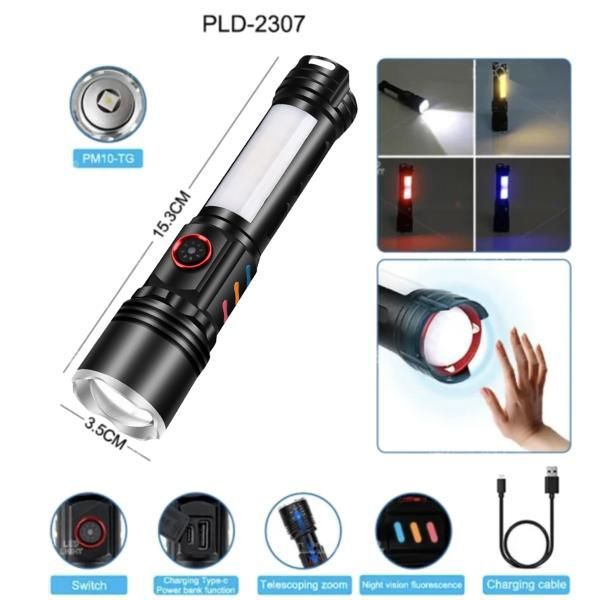 Тактический фонарь Police PLD-2307, Фонарь ручной мощный, Тактичный фонарь, Карманный фонарь с usb