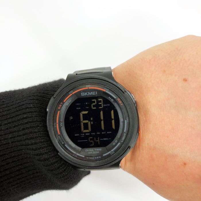 Часы наручные мужские SKMEI 1841BK BLACK, для военнослужащих, тактические противоударные. Цвет: черный