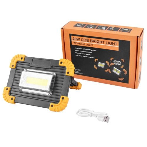 Светодиодный фонарь LED прожектор зу USB L811-20W-COB-1W с Power Bank, лампа-прожектор, ручной прожектор
