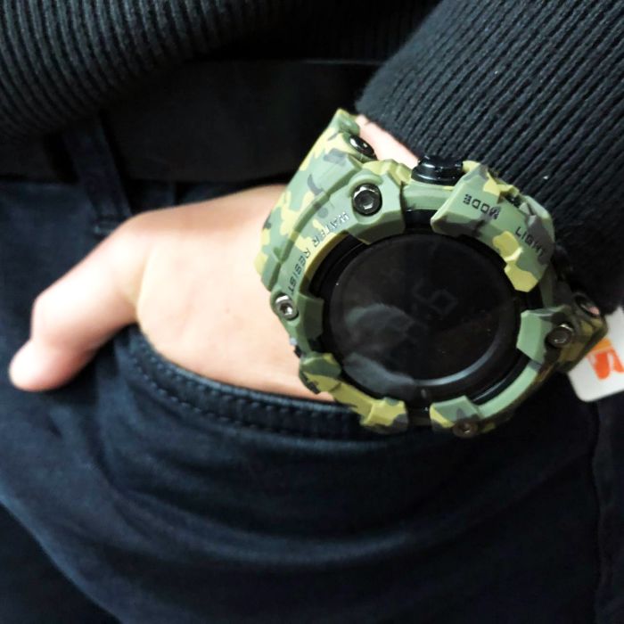 Часы наручные мужские SKMEI 1968CMGN GREEN CAMO, водонепроницаемые мужские часы. Цвет: камуфляж