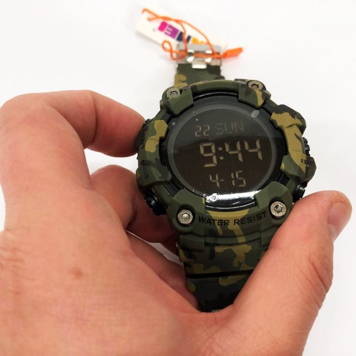 Часы наручные мужские SKMEI 1968CMGN GREEN CAMO, водонепроницаемые мужские часы. Цвет: камуфляж