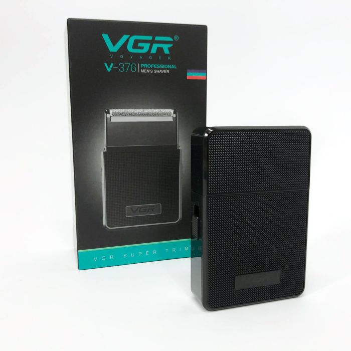Электробритва VGR V-376 BLACK шейвер, Бюджетная машинка для стрижки бороды, Беспроводная электробритва