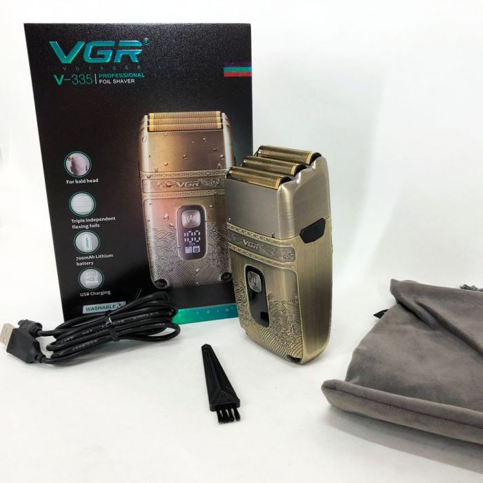 Профессиональная электробритва Шейвер VGR V-335 Shaver с тремя ножевыми блоками, бритва для бороды