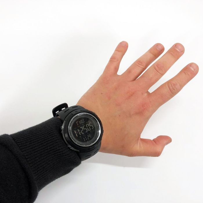 Часы наручные мужские SKMEI 2070BK BLACK, водостойкие тактические часы. Цвет: черный