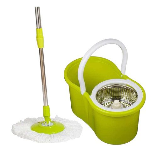 Универсальная швабра с отжимом-центрифугой и ведром Easy Mop Круглая Швабра. Цвет: зеленый