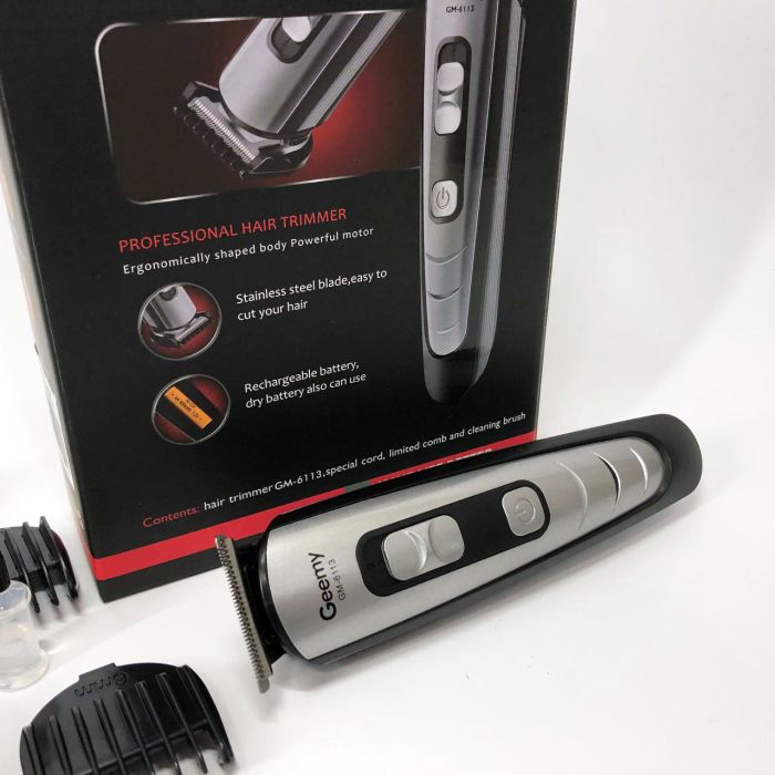 Машинка для стрижки волос Gemei GM-6113 аккумуляторная, Практичная машинка для стрижки. Цвет: черный