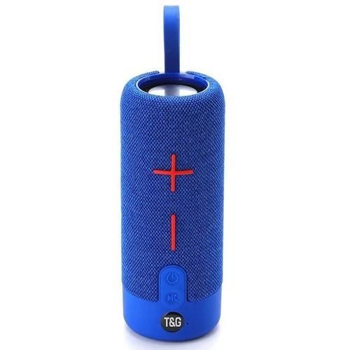 Портативная Bluetooth колонка TG619C FM-радио USB/TF с ремешком, блютуз колонка с подсветкой. Цвет: синий
