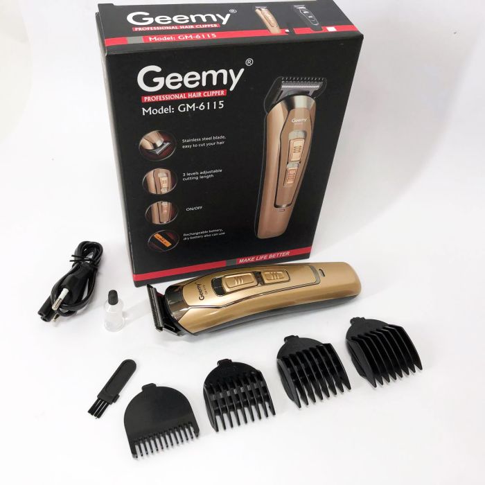 Машинка для стрижки GEMEI GM-6115, машинка для стрижки волосся домашня. Цвет: бежевый
