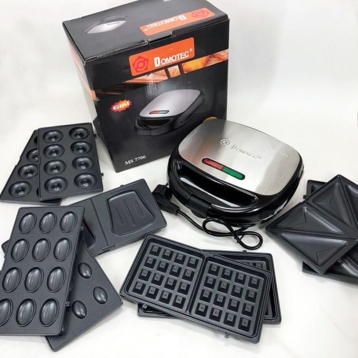 Мультипекарь 6в1 со съемными формами Domotec MS-7706, сендвичница 4в1, домашний гриль для шаурмы