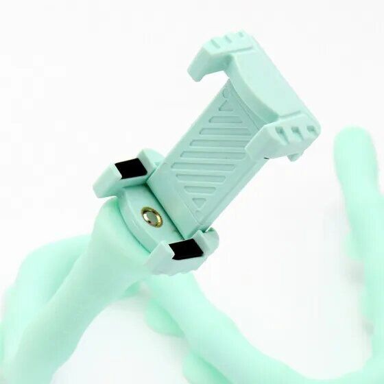 Гибкий держатель для телефона с присосками универсальный Cute Worm Lazy Holder. Цвет: голубой