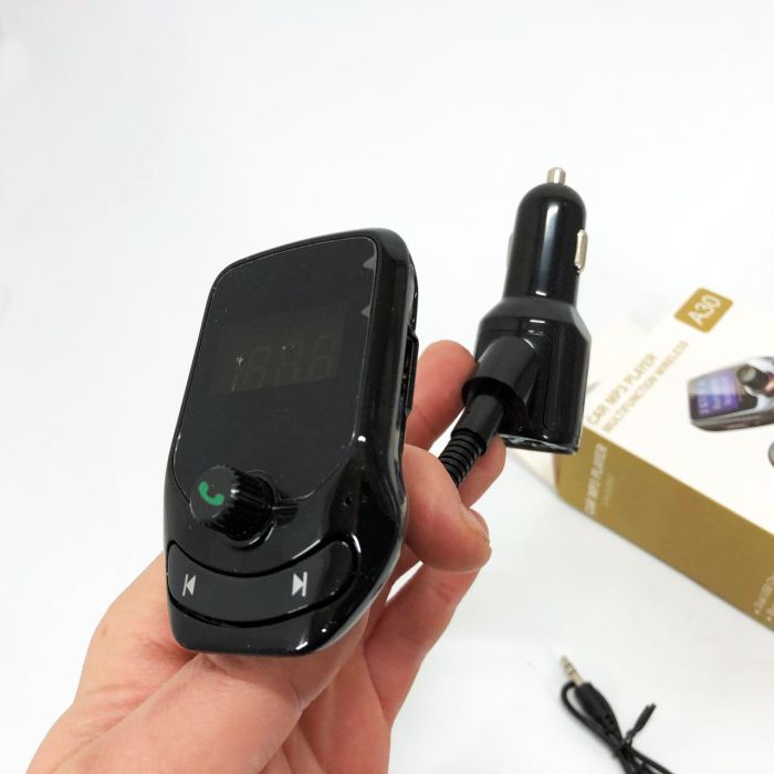 Автомобильный FM трансмиттер модулятор A30 Bluetooth,  Фм трансмиттер от прикуривателя