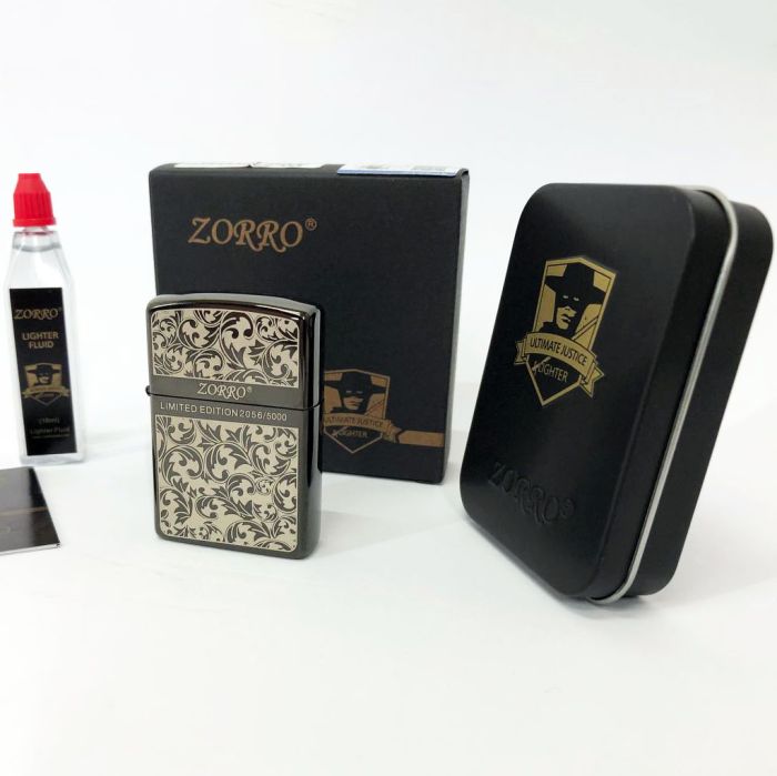 Зажигалка бензиновая Zorro HL-299, зажигалка на день рождения, зажигалка в подарочном футляре