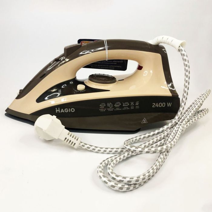 Утюг Magio MG-134 3000 Вт, паровой утюг-очиститель, утюг электрический паровой. Цвет: бежевый