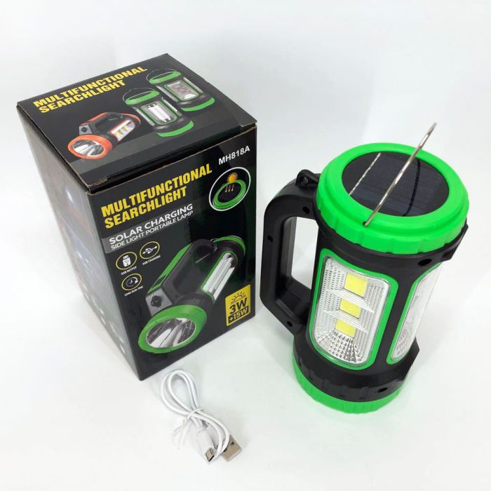Кемпинговый фонарь XBL 818C-3W+COB, Фонарик аккумуляторный кемпинговый, Фонарь-светильник. Цвет: зеленый