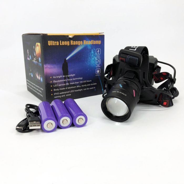 Фонарь налобный NIGHT VISION FLUORESCENCE CT012-3L-2TG(white+red), Налобный фонарь с линзой