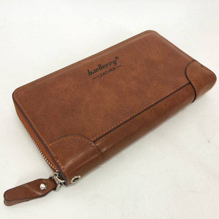 Кошелек кожаный мужской Baellerry leather brown, кошелек мужской для карточек. Цвет: коричневый
