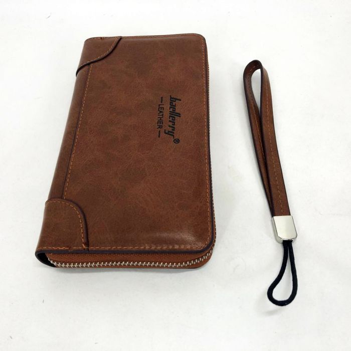 Кошелек кожаный мужской Baellerry leather brown, кошелек мужской для карточек. Цвет: коричневый