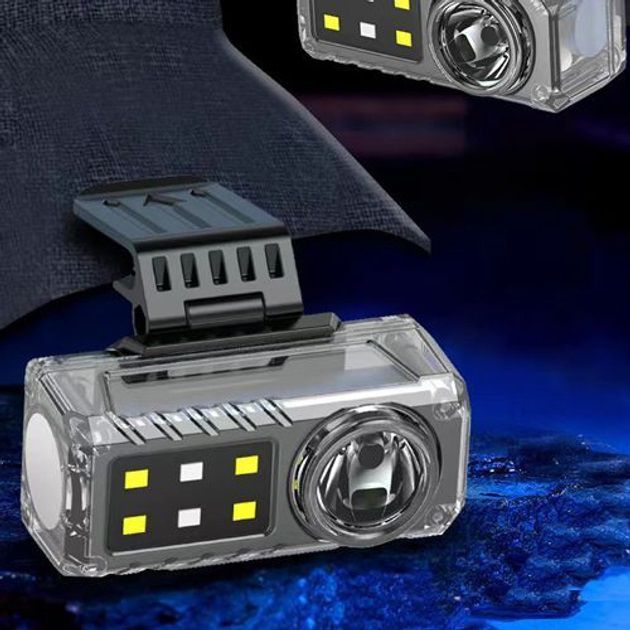 Фонарь налобный YJ-A06-LED+6SMD, Тактический фонарь с красным светом на каску, Головной фонарик