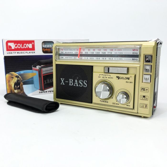 Радиоприёмник портативное радио Golon RX-381 аккумуляторный ретро колонка usb sd mp3 fm. Цвет: желтый