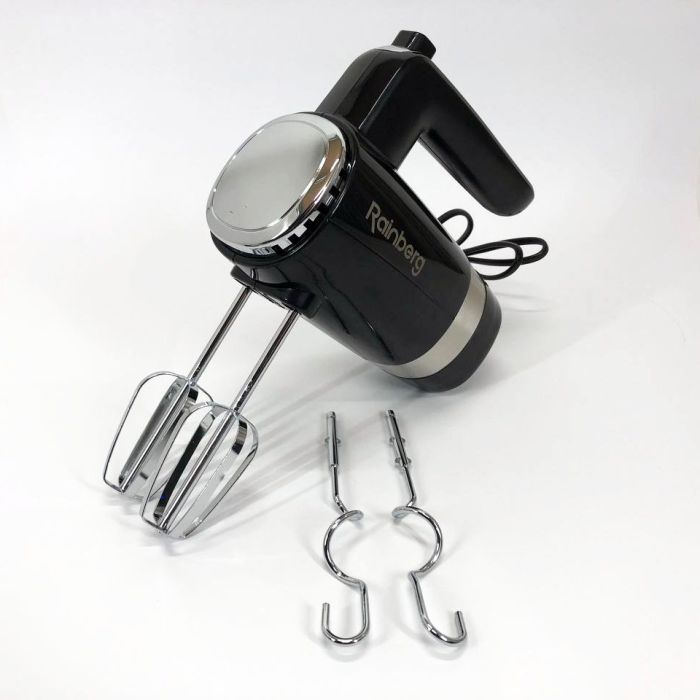 Миксер ручной Rainberg RB-2216 (5 скоростей, 2 насадки и подставка) 600W, мощный миксер блендер ручной