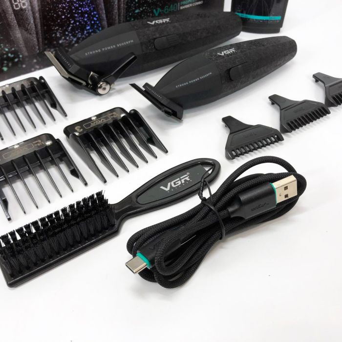 Профессиональный набор для стрижки волос VGR V-640 аккумуляторный Barber Combo PREMIUM