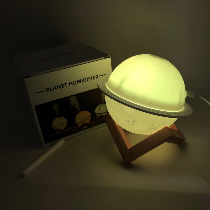 Увлажнитель очиститель воздуха ночник 3 в 1 Сатурн компактный с LED подсветкой 3 режима мини арома лампа