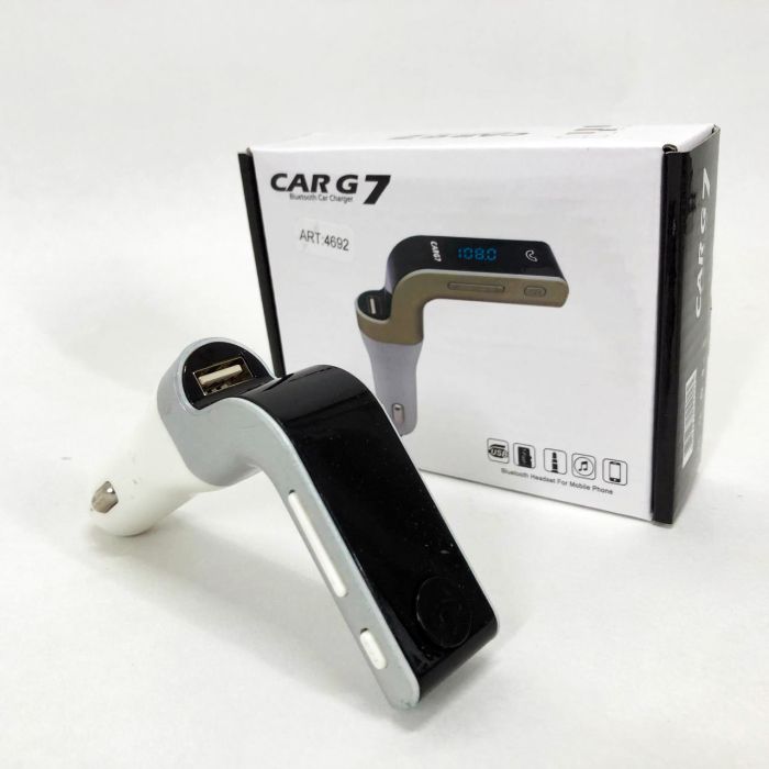 Модулятор FM MOD G7 Bluetooth, Блютуз модулятор в машину, Фм модулятор блютуз в машину. Цвет: серый